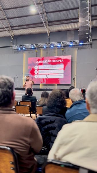 Federico hablando sobre la realidad europea